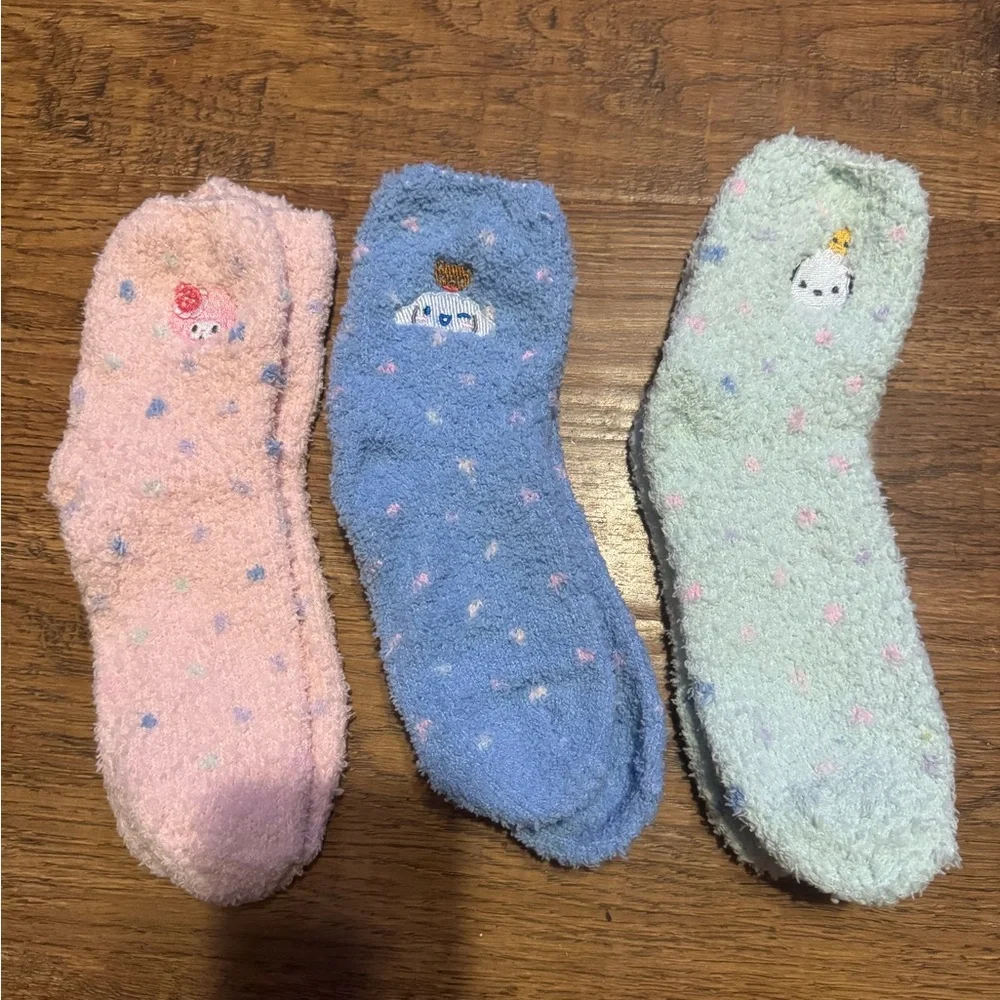 Sanrio 50th anniversary collection fuzzy socks NEW My Melody cinnamoroll